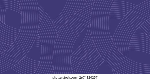 Abstrakte blaue leuchtende geometrische Linien auf dunkelblauem Hintergrund. Moderne glänzende blaue Kreislinien Muster.