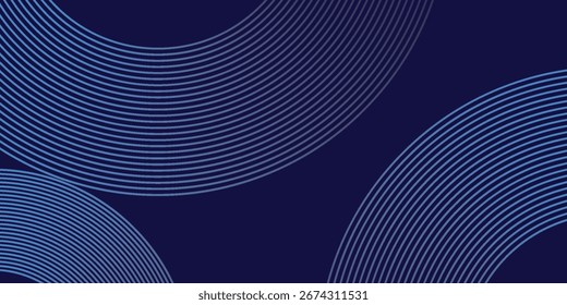 Abstrakte blaue leuchtende geometrische Linien moderne glänzende blaue Kreislinien Muster. Anzug für Cover, Banner, Broschüre