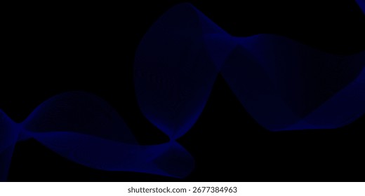 Abstrakte blaue leuchtende geometrische Linien auf dunkelblauem Hintergrund. Moderne glänzende blaue Kreislinien Muster. Futuristisches Technologiekonzept. Anzug für Cover, Poster, Banner, Broschüre, Header, Website