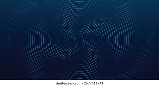 Líneas geométricas brillantes azules Abstractas sobre fondo azul oscuro. Moderno patrón de líneas de círculo azul brillante. Concepto de tecnología futurista. Traje para la cubierta, cartel, Anuncio, cabecera, Sitio web.eps10	