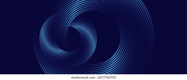 Abstrakte blaue leuchtende geometrische Linien moderne glänzende blaue Kreislinien Muster. Anzug für Cover, Banner, Broschüre