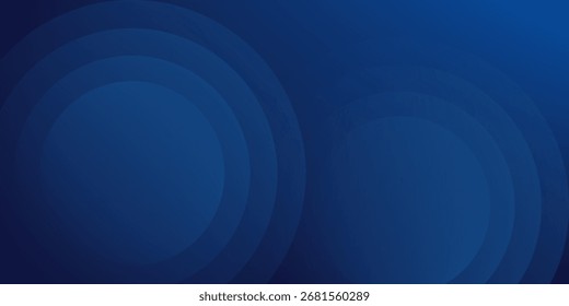 Abstract blue glowing geometric lines on dark blue background. Modern shiny blue circle lines pattern