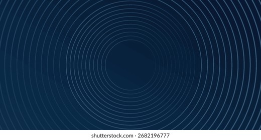 Abstract blue glowing geometric lines on dark blue background modern. shiny blue circle lines pattern simple  Futuristic technology design concept light