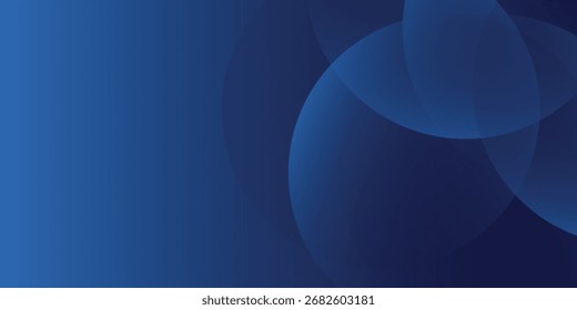 Linhas geométricas brilhantes em azul escuro no fundo. Padrão moderno de linhas de círculo azul brilhante. fundo do vetor eps10