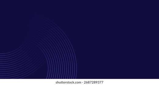 Abstract blue glowing geometric lines on dark blue background. Modern shiny blue circle lines pattern. graphic abstract eps10