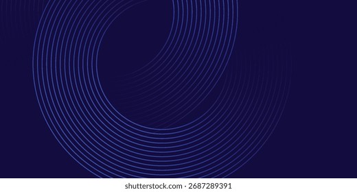 Líneas geométricas brillantes azules Abstractas sobre fondo azul oscuro. Modelo azul brillante moderno de las líneas del círculo. gráfico abstracto eps10