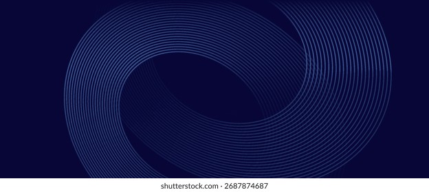 Abstrakte blaue leuchtende geometrische Linien moderne glänzende blaue Kreislinien Muster. Anzug für Cover, Banner, Broschüre

