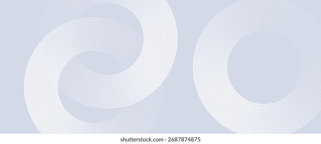 Abstract blue glowing geometric lines on dark blue background. Modern shiny blue circle lines pattern. Futuristic technology concept. 

