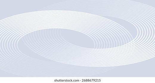 Linhas geométricas brilhantes em azul escuro no fundo. Padrão moderno de linhas de círculo azul brilhante. Conceito de tecnologia futurista. Terno para capa, cartaz, banner, brochura, cabeçalho, site. eps 10