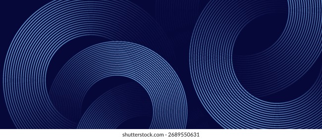 Líneas geométricas brillantes azules Abstractas Modelo azul brillante moderno de las líneas circulares. Traje para la cubierta, Anuncio, folleto