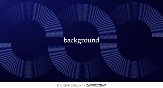Abstract blue glowing geometric lines on dark blue background. Modern shiny blue circle lines pattern. Futuristic technology concept. Suit for cover, poster, banner, brochure, header, website