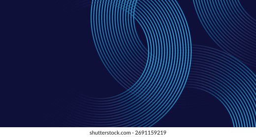 Abstrato azul brilhante linhas geométricas moderno brilhante azul círculo linhas padrão. Terno para capa banner brochura. ilustração vetorial eps10