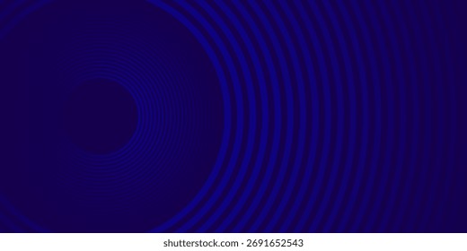 Líneas geométricas brillantes azules Abstractas sobre fondo azul oscuro. Moderno patrón de líneas de círculo azul brillante. Concepto de tecnología futurista. Traje para la cubierta, cartel, Anuncio, folleto, cabecera, Sitio web.