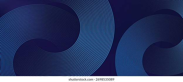 Abstract blue glowing geometric lines modern shiny blue circle lines pattern. Suit for cover, banner, brochure. eps10.