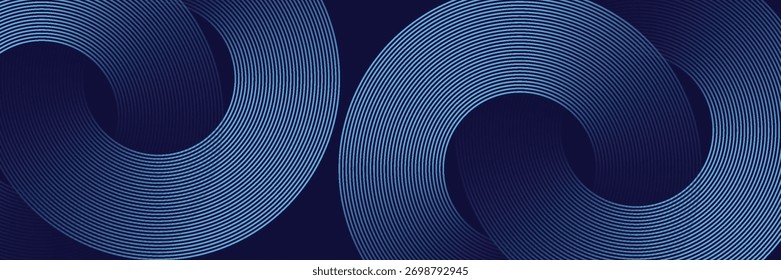 Líneas geométricas brillantes azules Abstractas Modelo azul brillante moderno de las líneas circulares. Traje para la cubierta, Anuncio, folleto eps10