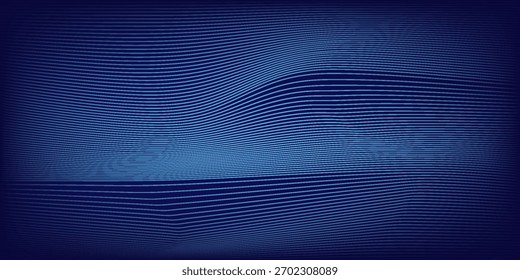 Líneas geométricas brillantes azules Abstractas sobre fondo azul oscuro. Moderno patrón de líneas de círculo azul brillante. Concepto de tecnología futurista. Traje para la cubierta, cartel, Anuncio, folleto, cabecera, Sitio web