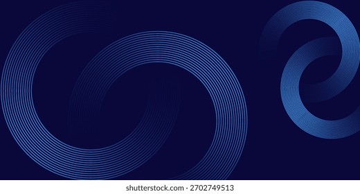 Líneas geométricas brillantes azules Abstractas Modelo azul brillante moderno de las líneas circulares. Traje para la cubierta   Folleto del Anuncio