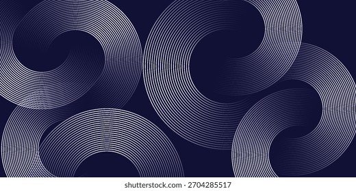 Abstract blue glowing geometric lines modern shiny blue circle lines pattern. Suit for cover, banner, brochure