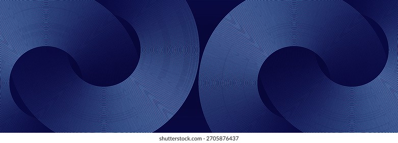Líneas geométricas brillantes azules Abstractas Modelo azul brillante moderno de las líneas circulares. Traje para la cubierta, Anuncio, folleto