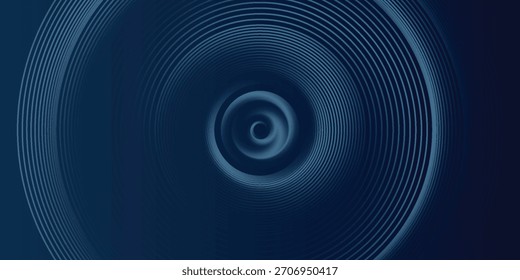 Líneas geométricas brillantes azules Abstractas sobre fondo azul oscuro. Moderno patrón de líneas de círculo azul brillante. Concepto de tecnología futurista. Traje para la cubierta, cartel, Anuncio, cabecera, Sitio web.eps10	
