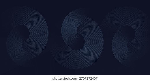 Líneas geométricas brillantes azules Abstractas sobre fondo azul oscuro. Ilustración vectorial.