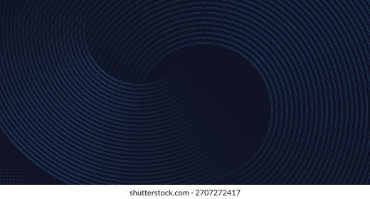 Líneas geométricas brillantes azules Abstractas sobre fondo azul oscuro. Ilustración vectorial.