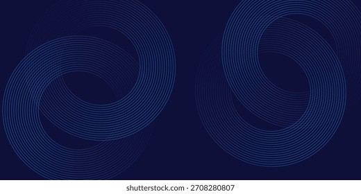 Abstrakte blaue leuchtende geometrische Linien moderne glänzende blaue Kreislinien Muster. Schutzanzug   Banner-Broschüre