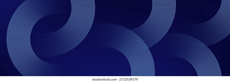 Abstract blue glowing geometric lines modern shiny blue circle lines pattern. poster