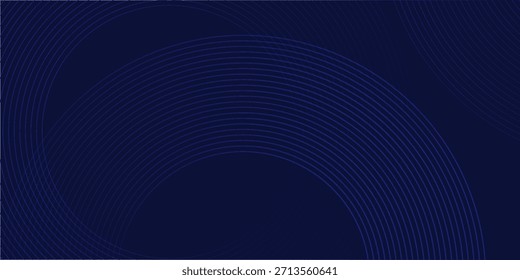 Líneas geométricas brillantes azules Abstractas sobre fondo azul oscuro moderno. Diseño de líneas de círculo azul brillante 