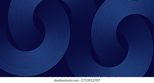 Abstrato azul brilhante linhas geométricas moderno brilhante azul círculo linhas padrão. Naipe para capa   folheto de banner