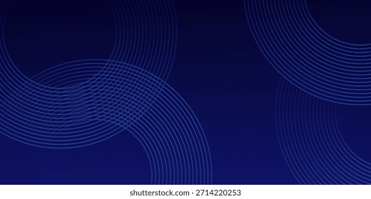 Abstrakte blaue leuchtende geometrische Linien moderne glänzende blaue Kreislinien Muster. Schutzanzug   Banner-Broschüre