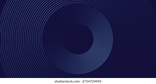 Líneas geométricas brillantes azules Abstractas sobre fondo azul oscuro. Moderno patrón de líneas de círculo azul brillante. Concepto de tecnología futurista. Traje para la cubierta moderna eps10