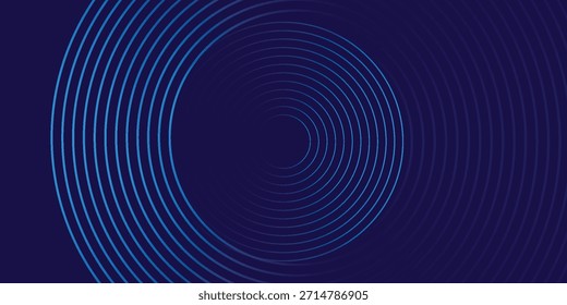Líneas geométricas brillantes azules Abstractas sobre fondo azul oscuro. Moderno patrón de líneas de círculo azul brillante. Concepto de tecnología futurista. Traje para la cubierta, cartel, Anuncio, folleto, cabecera, Sitio web EPS 10
