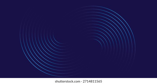 Líneas geométricas brillantes azules Abstractas sobre fondo azul oscuro. Moderno patrón de líneas de círculo azul brillante. Concepto de tecnología futurista. Traje para la cubierta, cartel, Anuncio, folleto, cabecera, Sitio web EPS 10