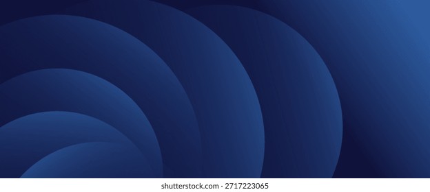 Abstract blue glowing geometric lines on dark blue background. Modern shiny blue circle lines pattern