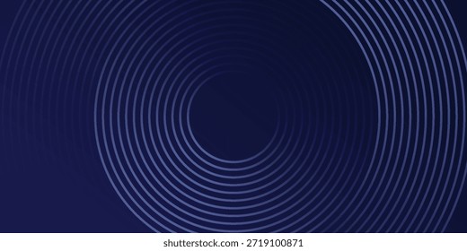 Líneas geométricas brillantes azules Abstractas sobre fondo azul oscuro. Moderno patrón de líneas de círculo azul brillante. Vector EPS 10