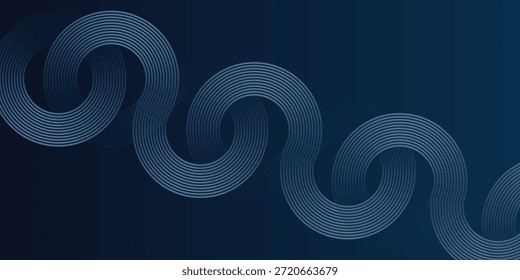 Abstract blue glowing geometric lines on blue background. Modern shiny blue circle lines pattern. Futuristic technology concept. banners, posters, cards, wallpapers, sites. background modern