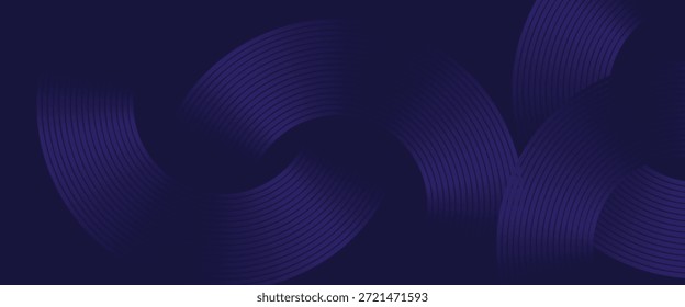 Líneas geométricas brillantes azules Abstractas sobre fondo azul oscuro. Moderno patrón de líneas de círculo azul brillante. Concepto de tecnología futurista. Traje para la cubierta, cartel, Anuncio, folleto, cabecera, Sitio web