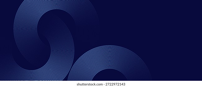 Abstrakte blaue leuchtende geometrische Linien moderne glänzende blaue Kreislinien Muster. Anzug für Cover, Banner, Broschüre, Vektorgrafik