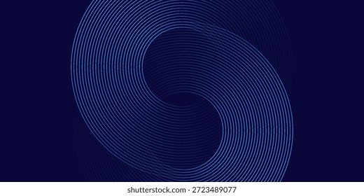 Líneas geométricas brillantes azules Abstractas Modelo azul brillante moderno de las líneas circulares. Traje para la cubierta   Folleto del Anuncio