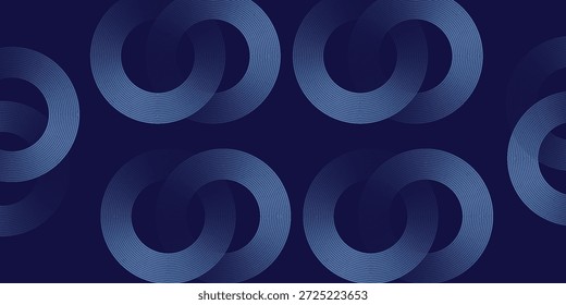 Abstrakte blaue leuchtende geometrische Linien moderne glänzende blaue Kreislinien Muster. Anzug für Cover, Banner, Broschüre. Vektor