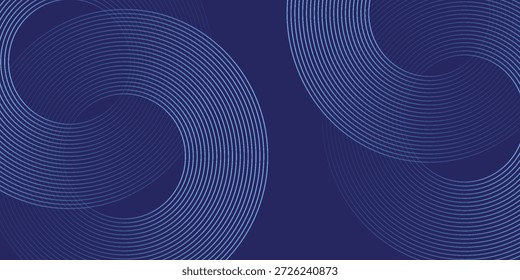 Líneas geométricas brillantes azules Abstractas sobre fondo azul oscuro. ilustración vectorial	