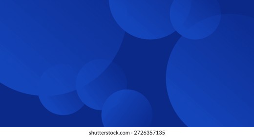 Linhas geométricas brilhantes em azul escuro no fundo. Círculo azul brilhante moderno. Terno para capa, cartaz, banner, brochura, cabeçalho, vetor moderno