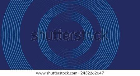 Abstract blue glowing geometric lines on dark blue background. Modern shiny blue circle lines pattern. Futuristic technology concept.