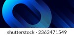 Abstract blue glowing geometric on dark background. Modern shiny blue diagonal lines. Futuristic technology concept. Suit for banner, brochure, business, cover, poster, presentation, website, flyer