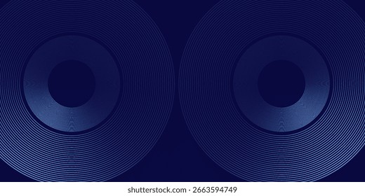 Abstrakte blau leuchtende geometrische Texturlinien moderne glänzende blaue Kreislinien Muster. Einfache moderne Kunst 