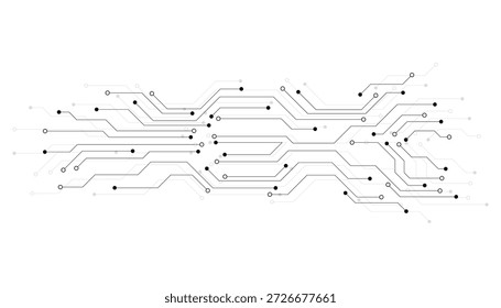Projeto de fundo da placa de circuito da tecnologia de linha brilhante azul abstrata. Conceito de ponto de comunicação e velocidade de linha da internet. Ilustração vetorial	