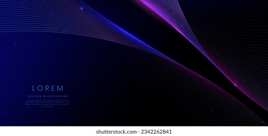 Abstract blue glowing lines curved overlapping background. Technology communication, innovation future tech datadesign. Vector illustration