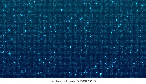 Abstractas fondo de píxeles brillantes azules con Elementos de tecnología geométrica. Diseño digital futurista para presentaciones de negocios, visualización de datos y temas de innovación