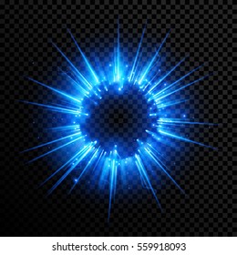 Abstract blue glowing sphere